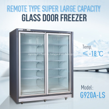 Congélateur de cuisine congelée de supermarché commercial avec porte vitrée